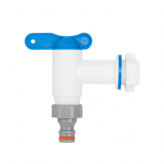 Bradas Kran PP z wejściem gz 3/4", wyjście gz 3/4" + nypel - biały -zdjęcie numer 1