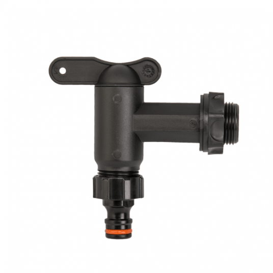 Bradas Kran PP z wejściem gz 3/4", wyjście gz 3/4" + nypel - czarny -zdjęcie numer 1