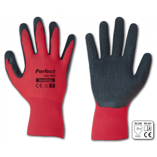 Bradas Rękawice ochronne perfect grip red lateks rozmiar 11 -zdjęcie numer 1