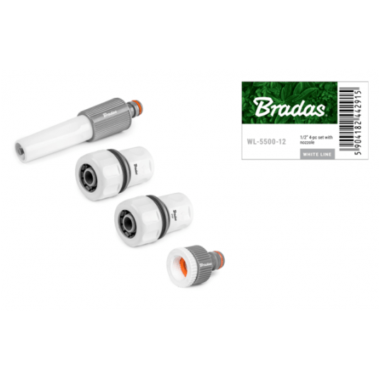 Bradas White line zestaw 4-elementowy na wąż 3/4" -zdjęcie numer 1