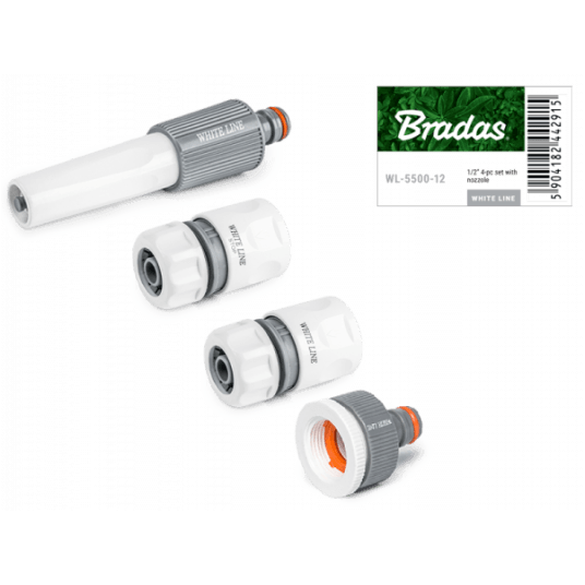 Bradas White line zestaw zrasz. 4-elem. na wąż 1/2" -zdjęcie numer 1