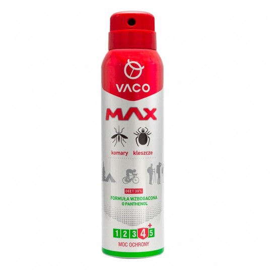 Vaco Spray max na komary, kleszcze i meszki z panthenolem i deet 30%-100ml Partia:32526 data waż.01/2031 -zdjęcie numer 1