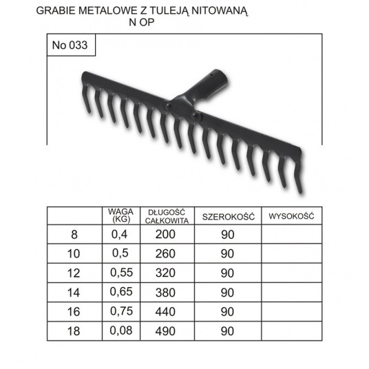 Walk. Grabie metalowe z tuleją nitowaną N OP 12 -zdjęcie numer 1