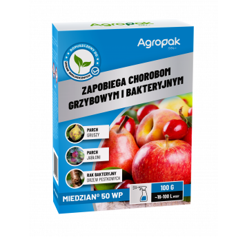 Agropak Miedzian 50 WP 100g Partia: 890 09.2024/3.
