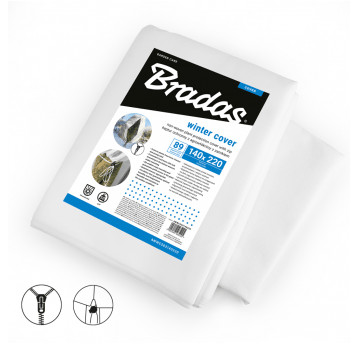 Bradas Kaptur z zamkiem 50 zimowy biały 1,4m x 2,2m