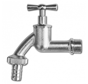 Bradas Kran 1/2" gz 3/4" na wąż 1/2" mosiądz niklowany