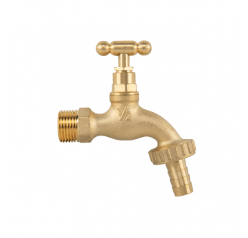 Bradas Kran GZ 1/2" x GZ 3/4" z zaworem i przyłączem na wąż 13 mm SLOW OPEN