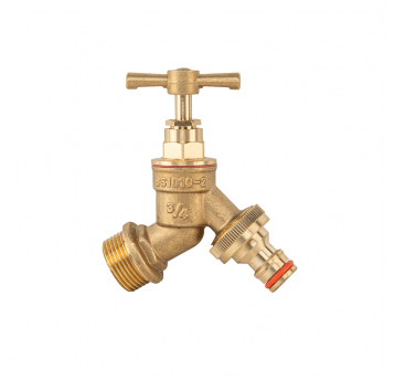 Bradas Kran gz 3/4" z zaworem, wyjście na gz 3/4" z przyłączem na szybkozłącze-mosiądz