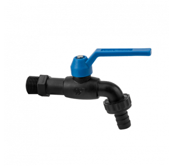 Bradas Kran kulowy 1/2" black raven GZ 3/4" full nylon