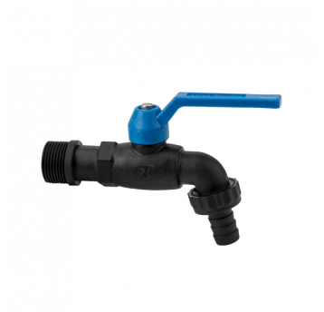 Bradas Kran kulowy 3/4" black raven GZ 3/4" full nylon