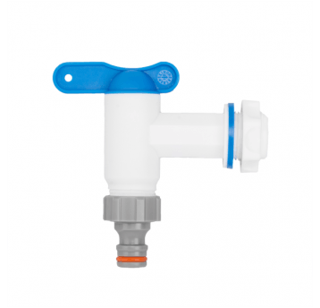 Bradas Kran PP z wejściem gz 3/4", wyjście gz 3/4" + nypel - biały