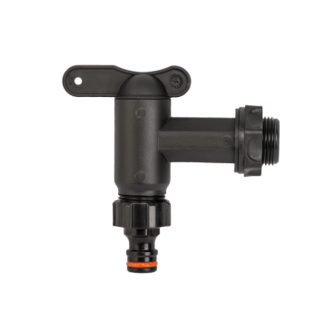 Bradas Kran PP z wejściem gz 3/4", wyjście gz 3/4" + nypel - czarny