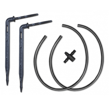 Bradas Kroplownik patykowy kątowy z dwójnikiem i podwójnym wężykiem 50cm