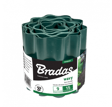 Bradas Obrzeże faliste trawnikowe 9m x 20cm zielone