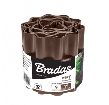 Bradas Obrzeże faliste trawnikowe 9m x 25cm brązowe