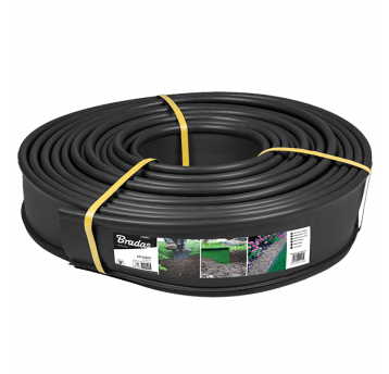 Bradas Obrzeże trawnikowe proste 18m x 12,5cm czarne