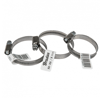 Bradas Opaska ślimakowa nierdzewna 8mm - 12mm - metka