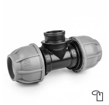 Bradas PN10 Trójnik do rur pe 32mm/ gw1" - metka