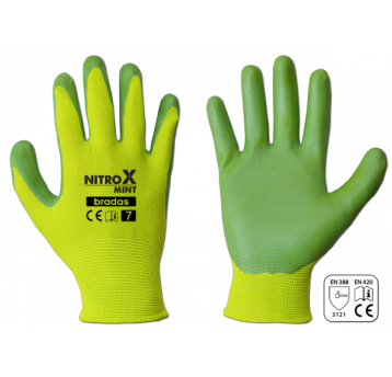 Bradas Rękawice ochronne nitrox mint nitryl rozmiar 7