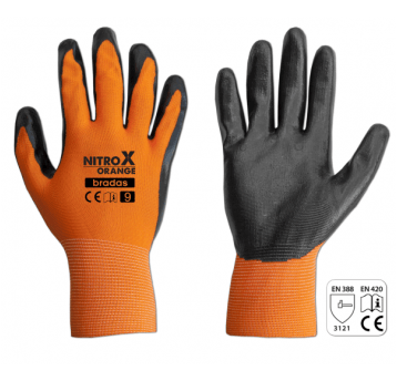 Bradas Rękawice ochronne nitrox orange nitryl rozmiar 11