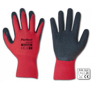 Bradas Rękawice ochronne perfect grip red lateks rozmiar 9