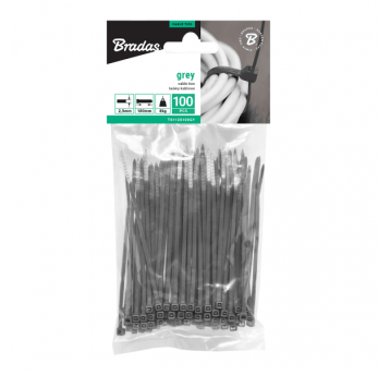 Bradas Taśma kablowa 2,5mm x 100mm uv gray 100szt