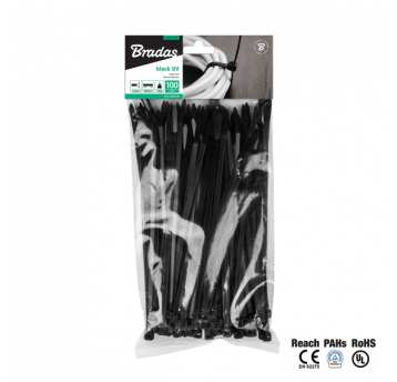 Bradas Taśma kablowa 2,5mm x 100mm uvblack 100szt