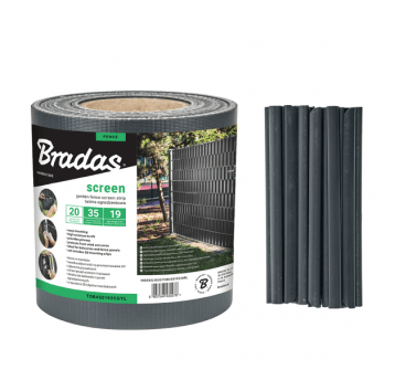 Bradas Taśma ogrodzeniowa, balkonowa 19cm x 35m+klipsy 20szt-szara