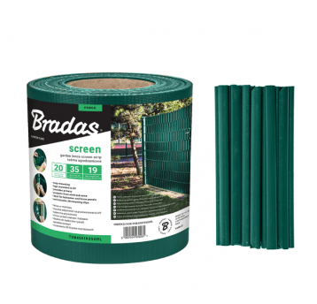 Bradas Taśma ogrodzeniowa, balkonowa 19cm x 35m+klipsy 20szt-zielona