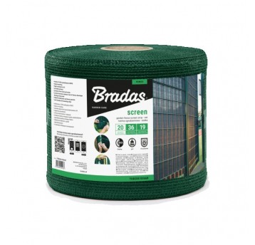 Bradas Taśma ogrodzeniowa, balkonowa 19cm x 36m+klipsy 20szt-brazowa