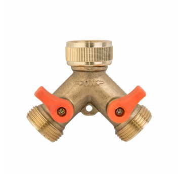 Bradas Trójnik gw 3/4"x2 gz 3/4" z zaworami kulowymi mosiądz