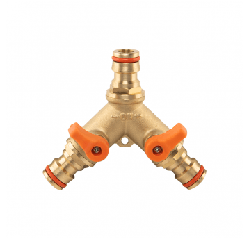 Bradas Trójnik z zaworami mosiądz