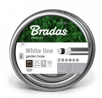 Bradas Wąż ogrodowy white line 1/2" 50m