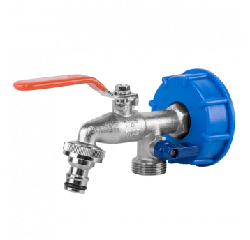 Bradas Zestaw IBC nakrętka S60x6 kran z wyjściami na 2x GZ 3/4" + 2 nyple