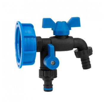 Bradas Zestaw IBC S60x6 + kran black raven gz 2x3/4" nylon/brass na wąż 5/8" + nypel