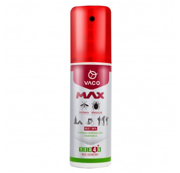 Vaco Płyn max na komary i kleszcze deet 30% 80ml