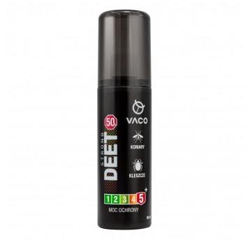 Vaco Strong płyn na kleszcze, komary i meszki deet 50% + geraniol 80ml Partia:16126 data waż.01/2031