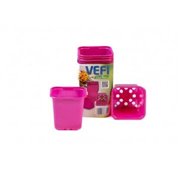 Vefi Doniczki kwadratowe 8cm 20szt. różowe