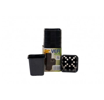 Vefi Doniczki kwadratowe 8cm 24szt. czarne