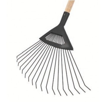 Walk. Grabie do liści z drutu trzon drewniany