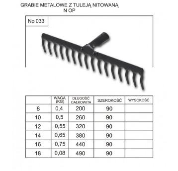 Walk. Grabie matalowe z tuleją nitowaną N OP 10